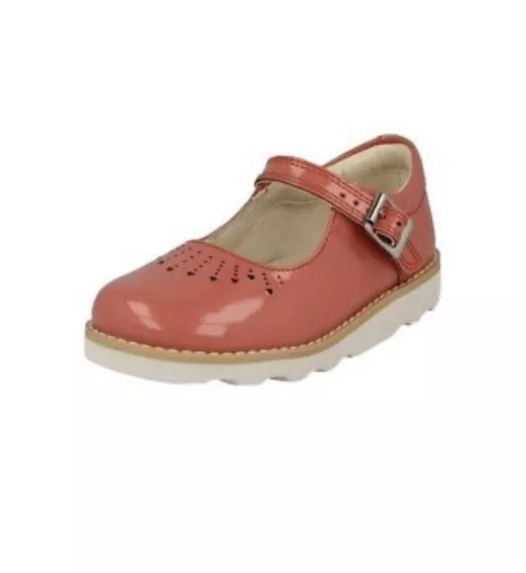 Clarks Crown Jump K Girls Infant Shoes Coral Patent 12 F / Eu 30