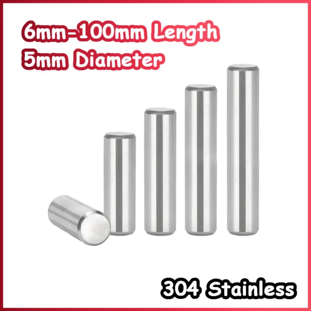 Dowel Pins Cylindrical Pin A2 Stainless Steel Solid Positioning Pin 5mm Diameter