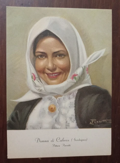 8622 CARTOLINA COSTUME Tradizionale Sardo Donna Di Cabras