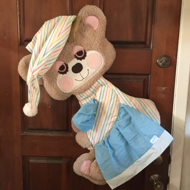 Vintage Teddy Beddy Bear Morgan Inc. - Baby Nursery Wall Hanging 33” 1980s