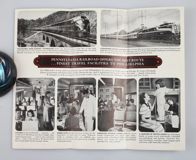 Vintage 1957 Pennsylvania Railroad Travel Tourism Guide to Philadelphia Brochure 3