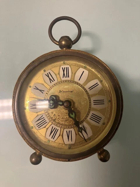 orologio sveglia da scrivania Vintage marca Blessing color oro h  6 cm L 6,5