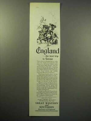 1929 Great Western and Southern Railways of England Ad - Best Trip