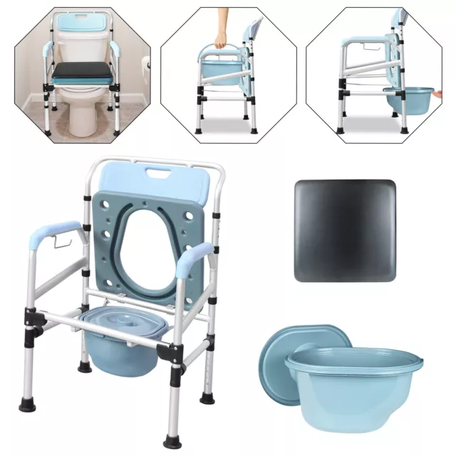 Silla de inodoro silla de noche altura ajustable ayuda de inodoro silla de ducha fija