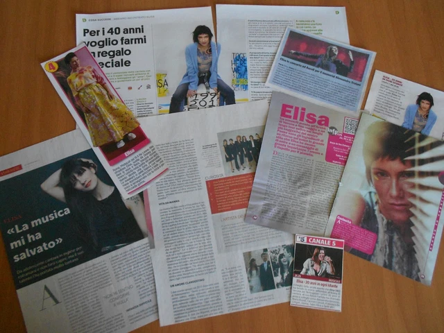 ELISA Toffoli 2017 / 2022 - Lotto 7 Articoli ritagli Italian Clipping Interviste
