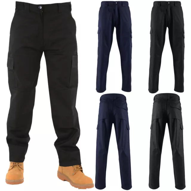 Mens Cargo Combat Work Trousers Knee Pad Pockets Workwear Bottoms Casual Pants