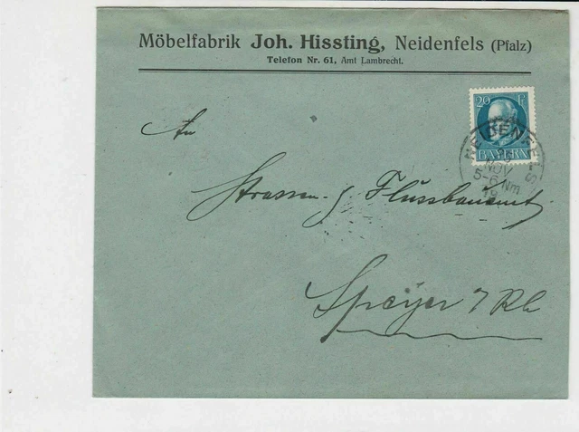 bavaria 1919  stamps cover ref 21319