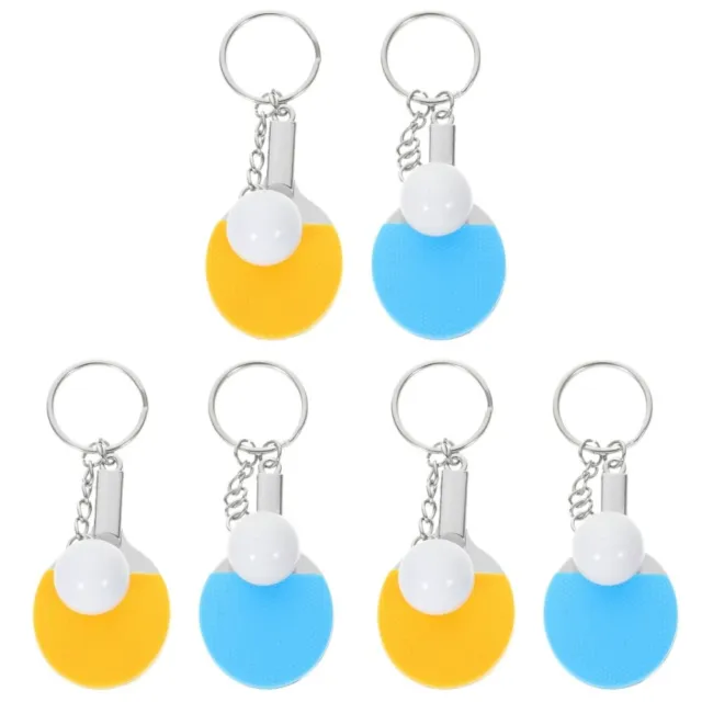 6 Pcs Small Table Tennis Keychains Small Table Tennis Pendants Table