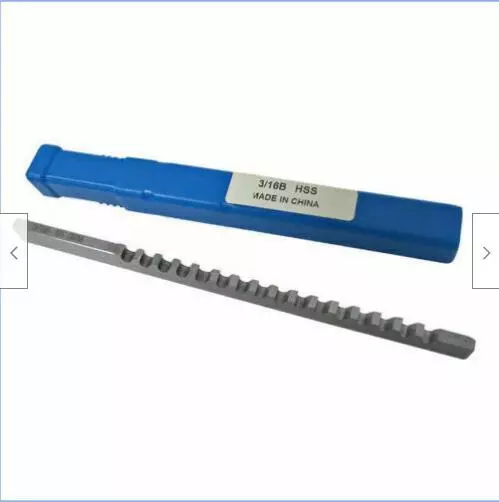 3/16 B Push-Type HSS Keyway Broach Inch Size with Shim Broaching Cutter Cutting