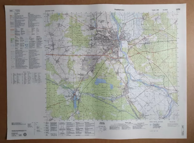 Frankfurt (Oder), Land Brandenburg, Meßtischblatt, Landkarte