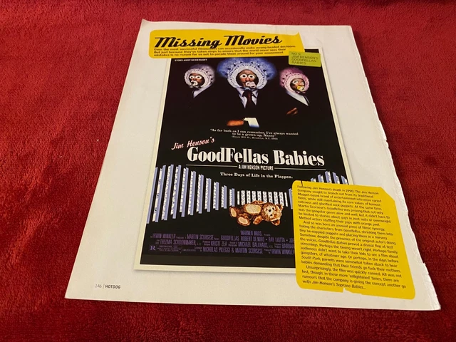 (Pad44) Missing Movies Picture 11X9" Jim Hanson's Goodfellas Babies