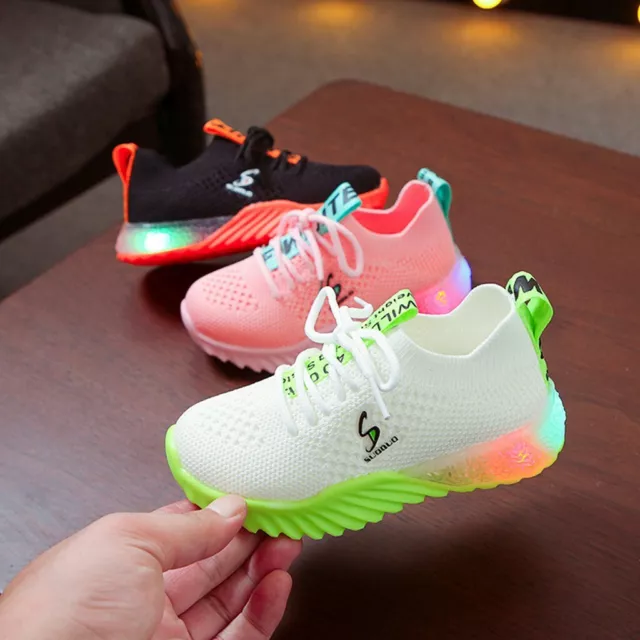 LED Children Boys Girls Light Up Sneakers Baby Luminous Shoes Trainers Kids Gift