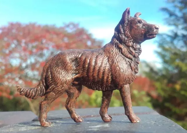 HUND DOG CHIEN ELASTOLIN HAUSSER ITALY PF ? KRIPPENFIGUR XMAS 70er HANDBEMALT