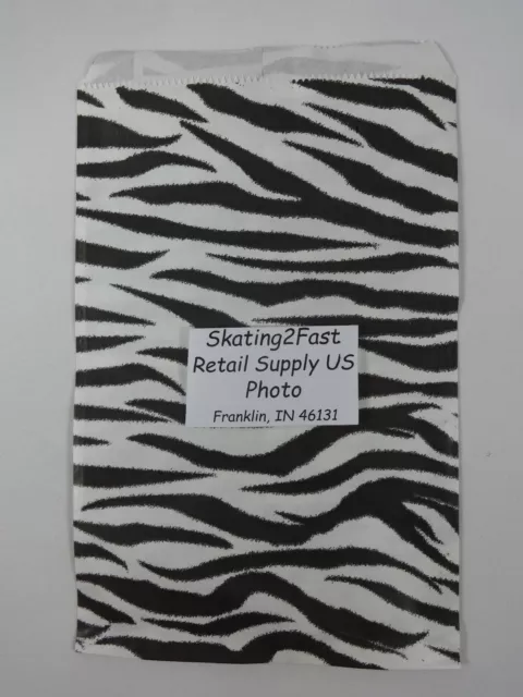 Qty. 100 Zebra Print Design Paper Merchandise 6" x 9" Bag Retail Shopping 3