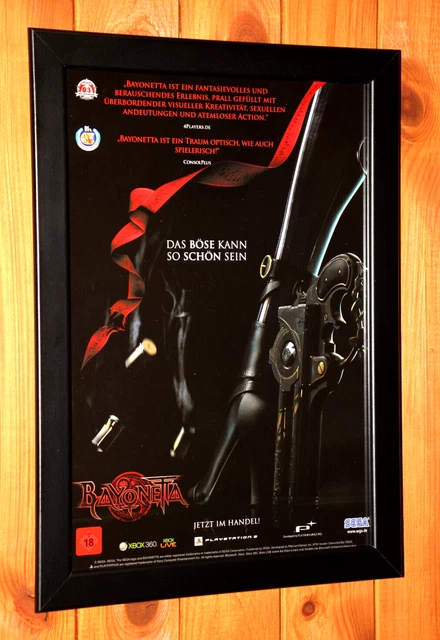 Bayonetta Video Game PS3 Xbox 360 SEGA Rare Small Poster / Ad Page Framed