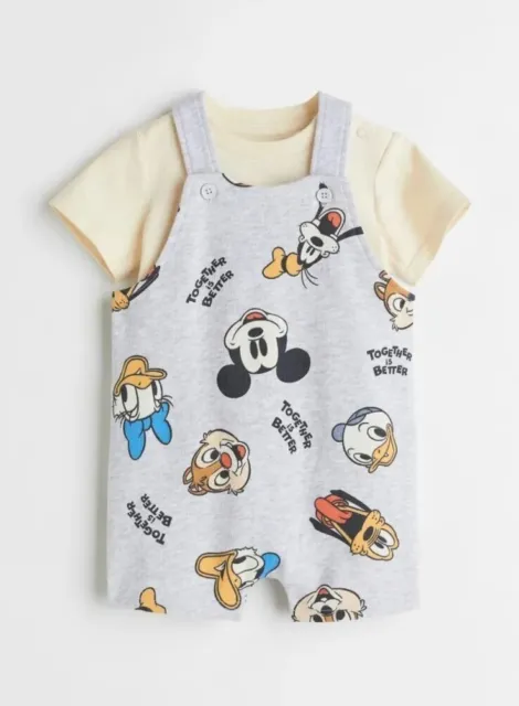 H&M Disney Zwei Teiler Gr. 68 Neu Mickey Spielanzug Strampler