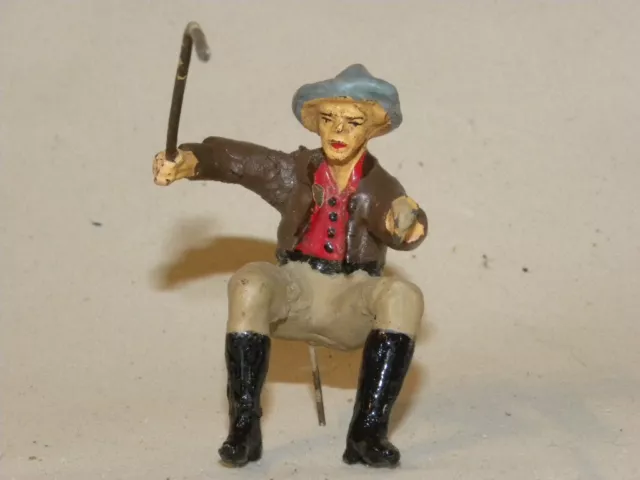 Chialu Figurine Composition Cowboy Conducteur Chariot Diligence Durso Elastolin