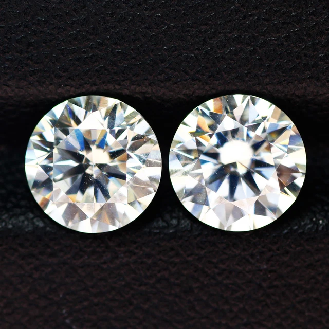 2.96 Ct IF 2 Pcs Pair Best Brilliant Round (Diamond Cut) 7.5 MM White Moissanite