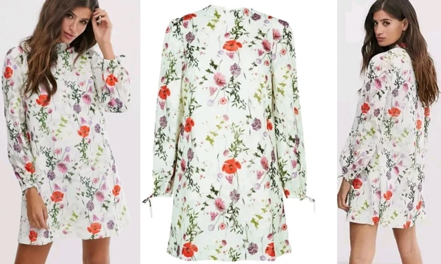 TED BAKER BRYNEE Focus Bouquet Scuba Midi Dress TB 4 UK 14 Wedding Guest 79.99 PicClick UK