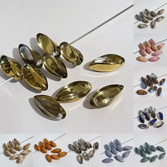 Glasperlen Designer-Perlen Schmuckperlen Preciosa Twist Beads Gedreht 12x6mm