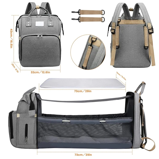 Waterproof  Baby Diaper Nappy Portable Baby Bed Mat Travel Backpack Changing Bag 2