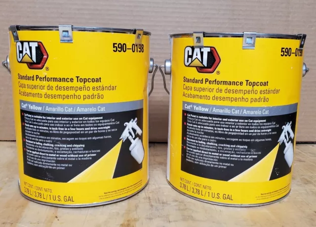 Genuine Oem Caterpillar Cat Yellow Topcoat Paint  2 Gallons 590-0198