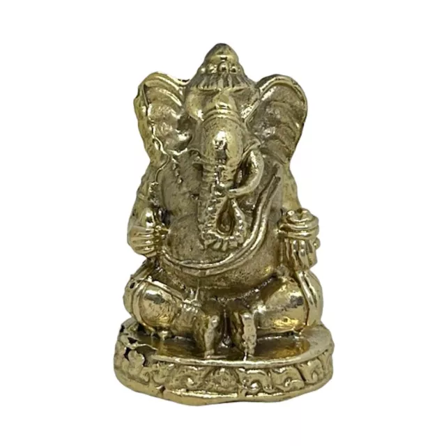 Ganesha Ganesh Ganpati Elephant God of Success Hindu Amulet Mini Brass Statue#1