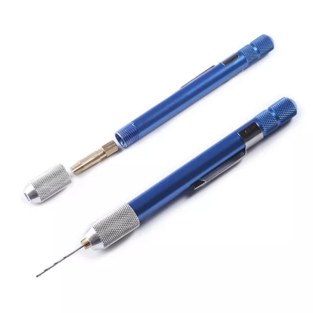 Blue Precision Pin Vise Hand Drill with Drill Bits Rotary Tools for Models and