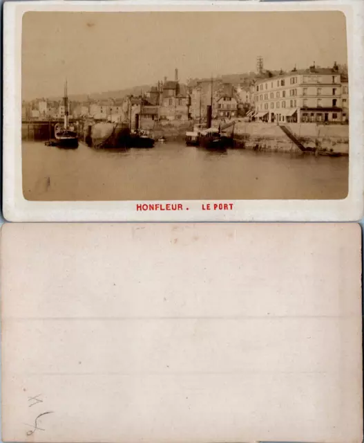 France, Normandie, Honfleur, le port, circa 1870 CDV vintage albumen -  Tirage