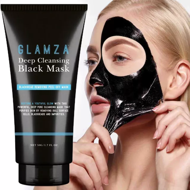 GLAMZA Charcoal Peel Off Black Face Mask Blackhead Remover Facial Cleansing 50g