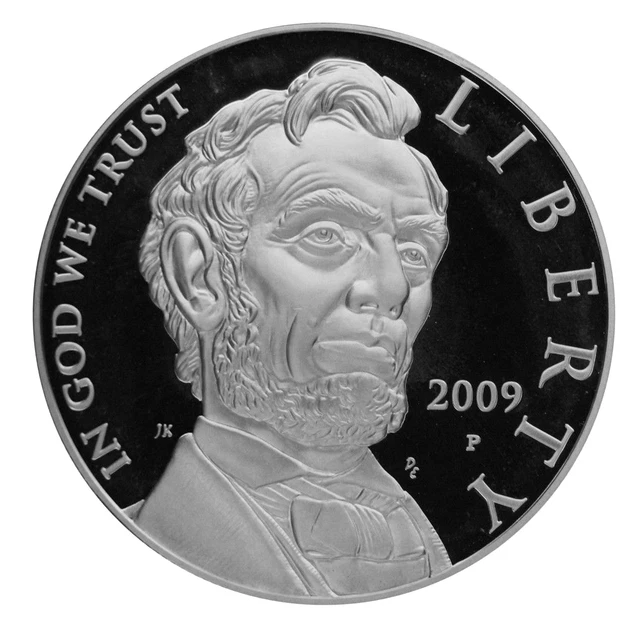 2009 Abraham Lincoln Proof Commemorative 90% Silver Dollar US Coin
