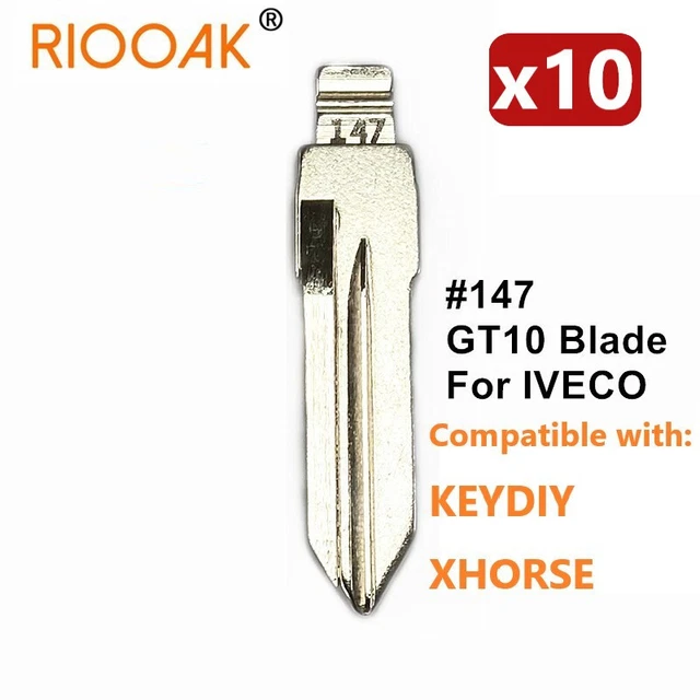 10x Metal #147 GT10 Blank Uncut Flip KD VVDI Remote Key Blade For IVECO Auto