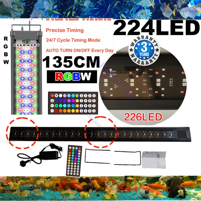 120cm Aquarium Light RGB 224 LED Marine Fish Tank Timer 44key Remote All-Day NEW
