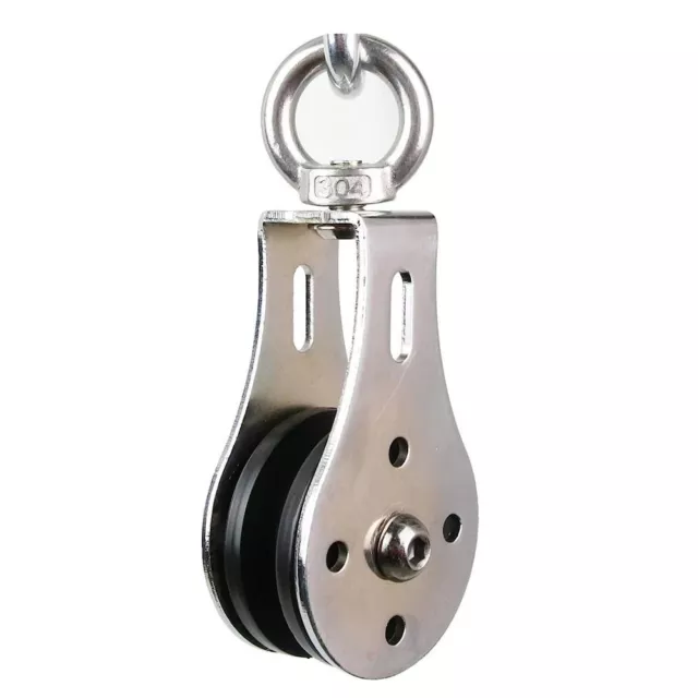 Stainless Steel Single Pulley Block Silver Pulley Wheel  Gym Equipment