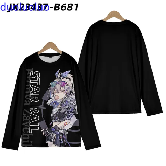HONKAI: STAR RAIL Anime Silver Wolf T-Shirts Men Women Black Long ...