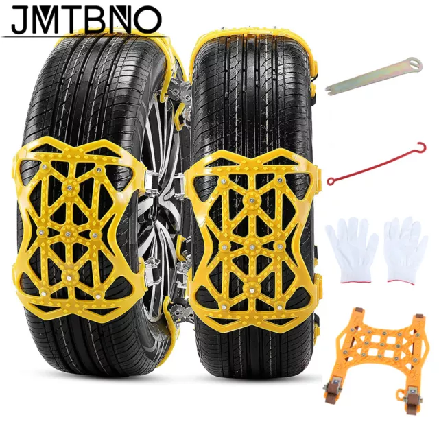 6Pcs Anti-Skid Snow Mud Tire Iron Chains Belt For Car SUV Truck Tire Emergency