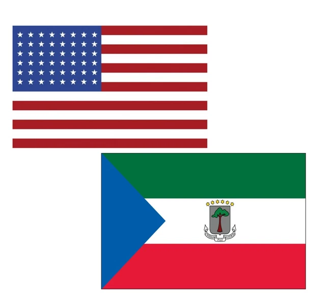 3'x5' Polyester USA & Equatorial Guinea Flag Set; One Flag for Each Country