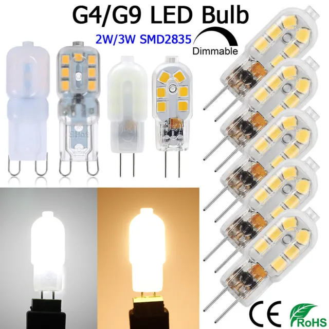 1-10X LED Birne SMD 2835 Leuchtmittel G4 G9 Stiftsockel Dimmbar Glühbirne 2W 3W