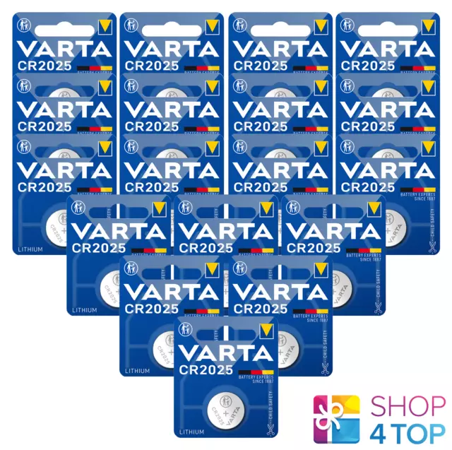 18 VARTA CR2025 Lithium Battery Blister 3V Coin Cell Button Dl 2025 Exp
