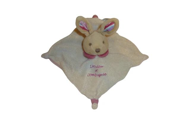 Doudou lapin plat mini doudou Doudou et Compagnie