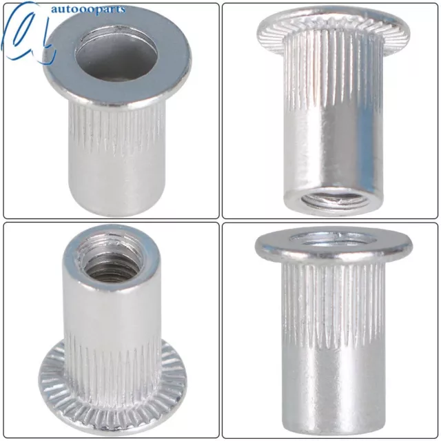 100 Pcs 8-32 Aluminum Flange Nutserts Rivet Nut For Kinds of Material