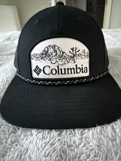 Columbia Trucker Rope Hat Baseball Cap SnapBack Mesh Black Adjustable Size PFG