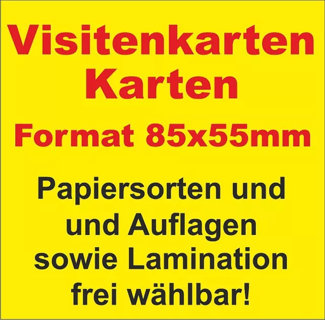 Visitenkarten - AUFLAGE + PAPIERSTÄRKE und Laminierung frei wählbar!