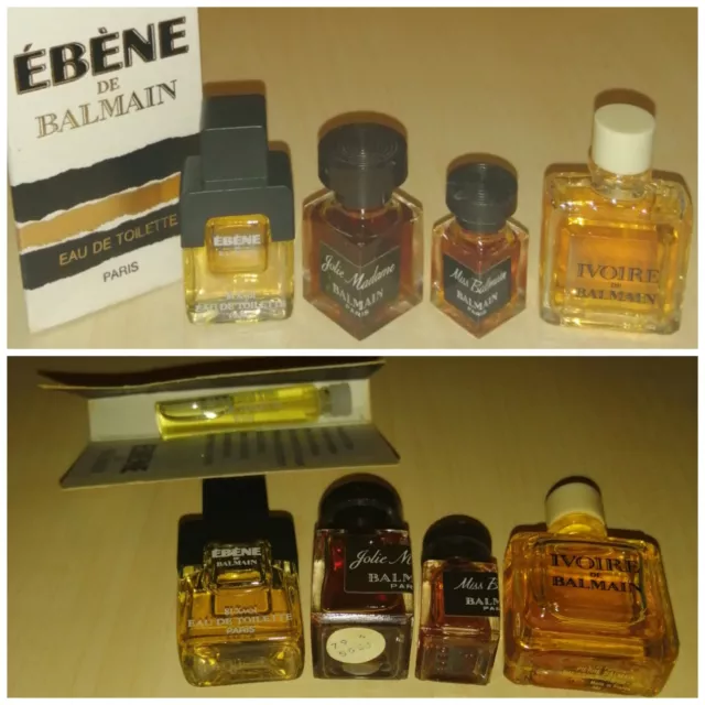 5 x BALMAIN ~ Miss Jolie Madame Ivoire Ebene ~ Set Vintage Parfum Miniaturen RAR