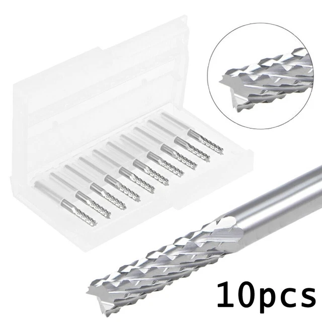 Schaftfräser Metallbearbeitung 10 Stück 1/8 Zoll 3 mm Schaft Gravur Tragbar