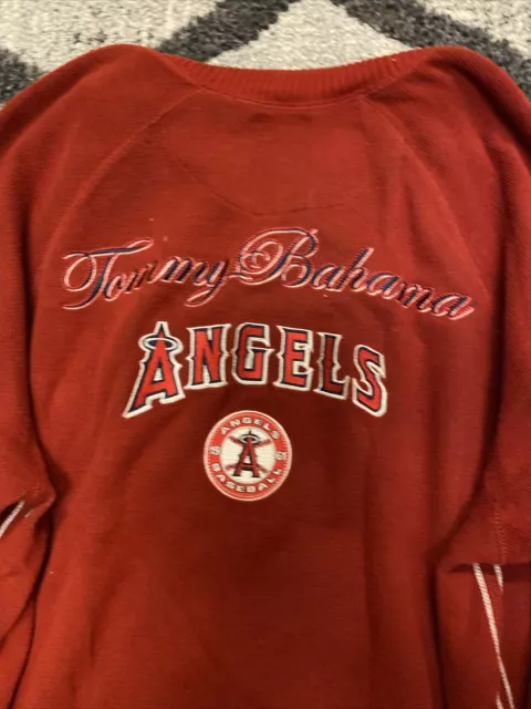 Anaheim Angels Tommy Bahama Embroidered Dark Red Half Zip Sweater (XL) !!! ⚾️ 2