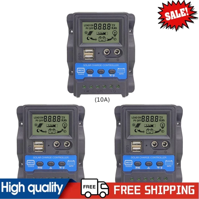 LCD Display Dual USB Auto Solar Charger Controller Cell Panel Charger Regulator