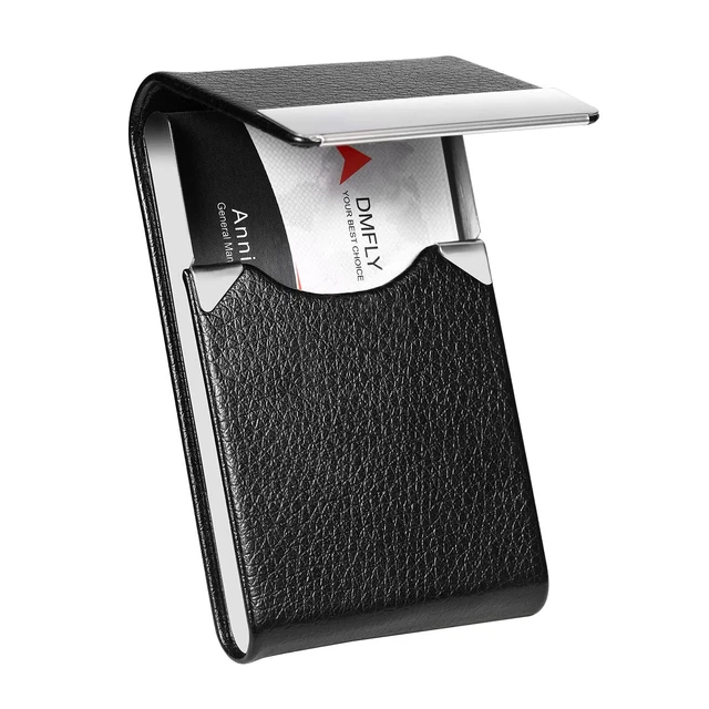Business Card Holder Case - PU Leather Business Card Case Name Card Holder Slimn