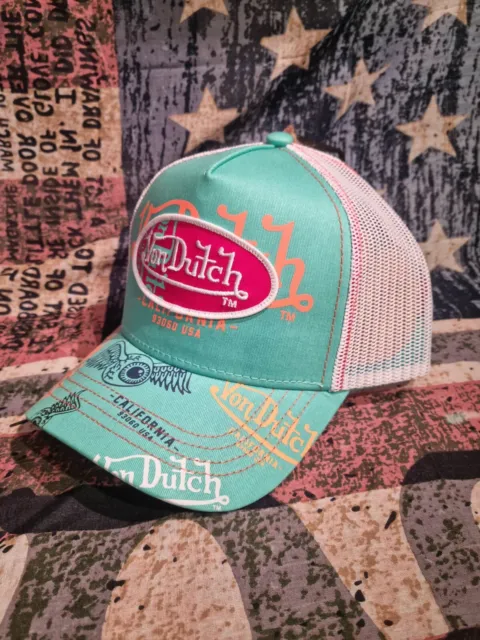 Casquette cap hat VON DUTCH adulte réglable Collection 2023 turquoise (BRA/GRE2)