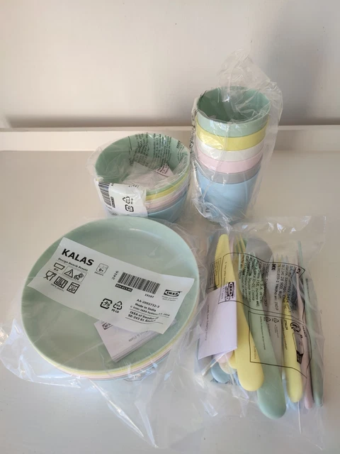 IKEA KIDS Multi Colour Plastic Bowls Plates Cups Cutlery Full Set or Individual £7.05